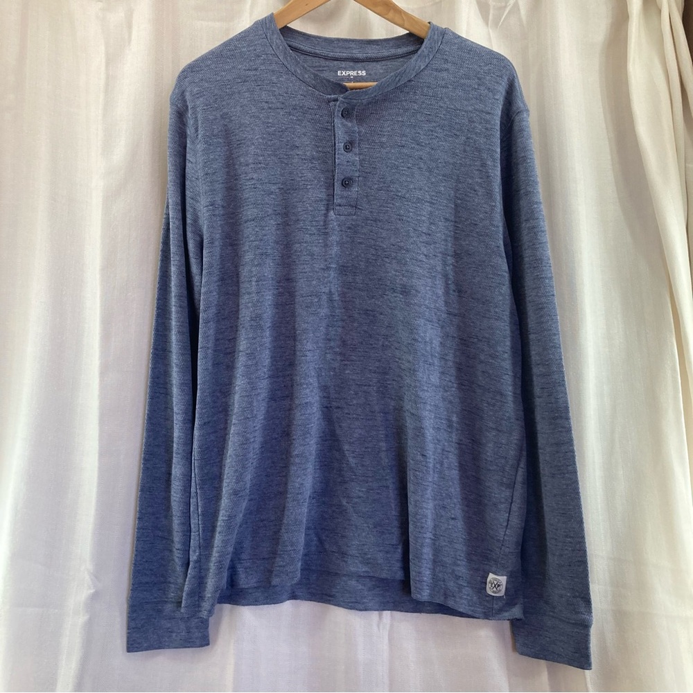 Express Blue Long‎ Sleeve Tee